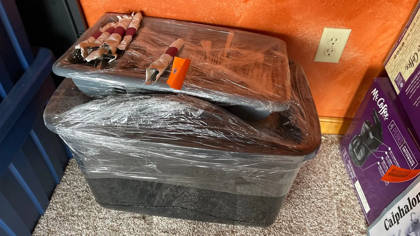 Plates, Flatware Organizer with Silverware, and Bus Tubs