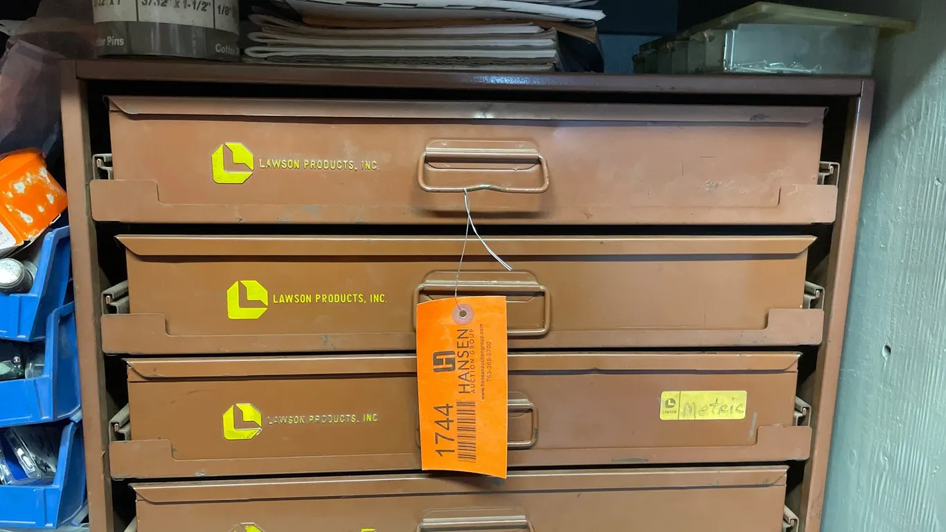 Metal 4 Drawer Hardware Cabinet with Hardware, Racing Magazines, and More