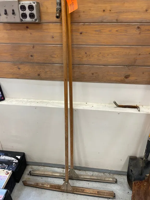 (2) Floor Squeegees with Wooden Handles