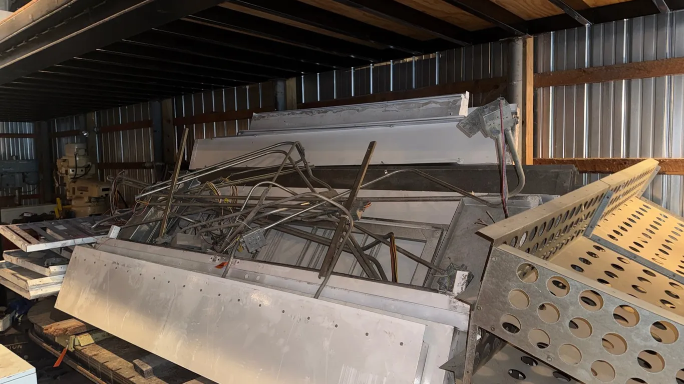 Spray Booth Components with Mercury Industrial Air Heater, Spray-Tech Control Panel, Light Fixtures, and Wall Panels