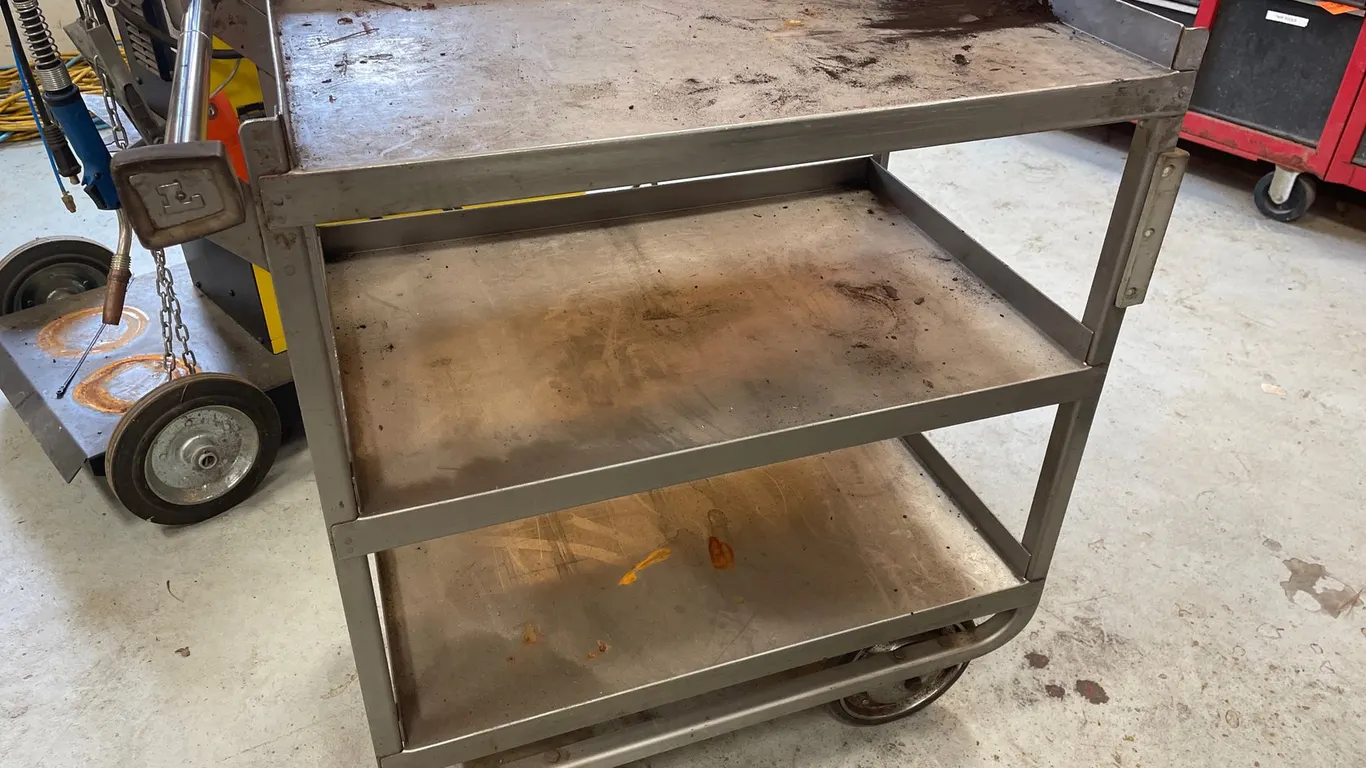 (1) Stainless Steel 3 Shelf Utility Cart
