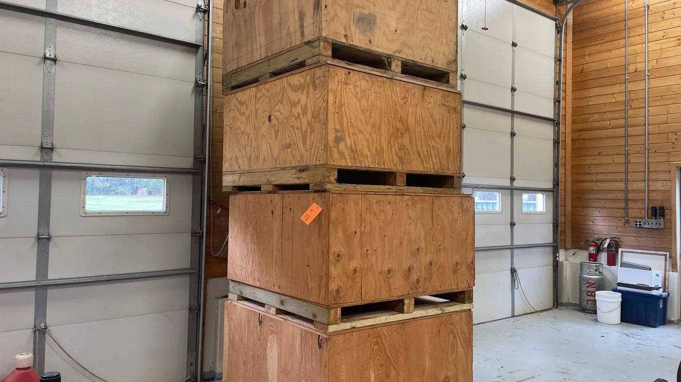 (4) Plywood Storage Crates with Pallet Bases