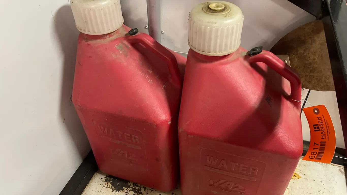 (2) JAZ Products Red Plastic Fuel Jugs