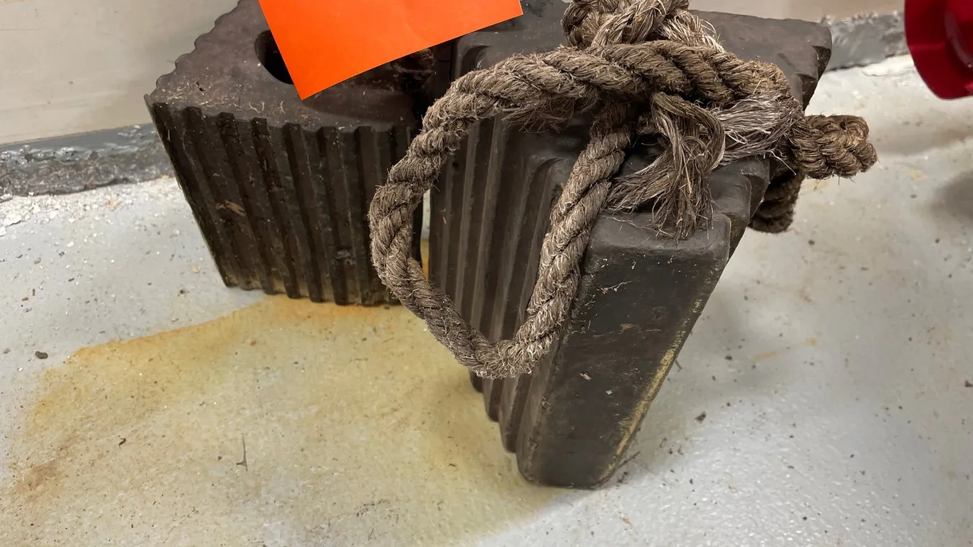 (2) Rubber Wheel Chocks with Rope Handle