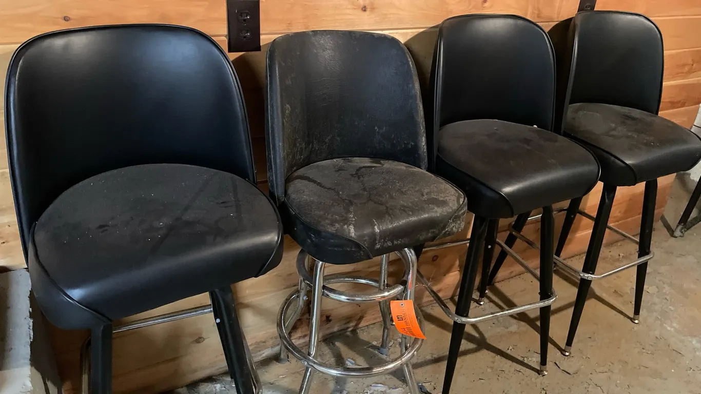 (4) Black Vinyl Bar Stools