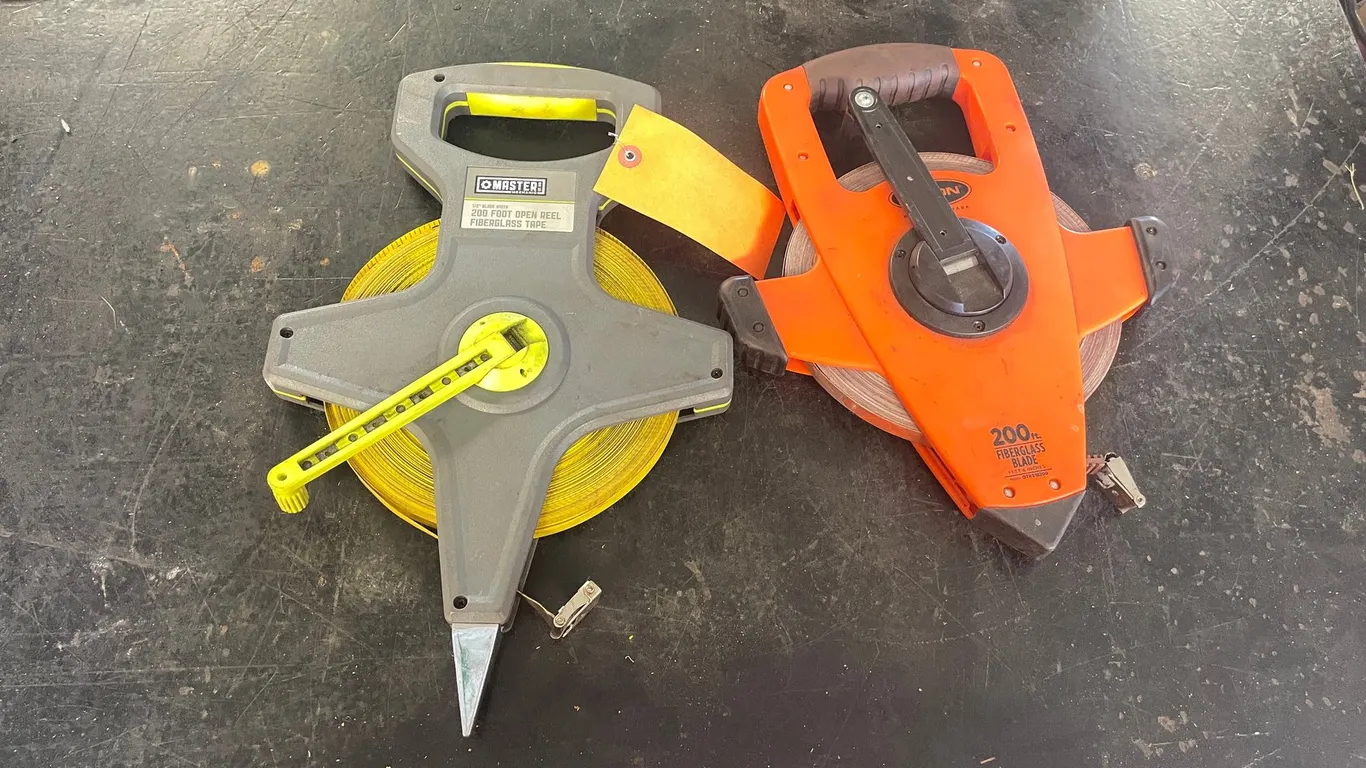 (2) 200' Fiberglass Tape Measure Reel