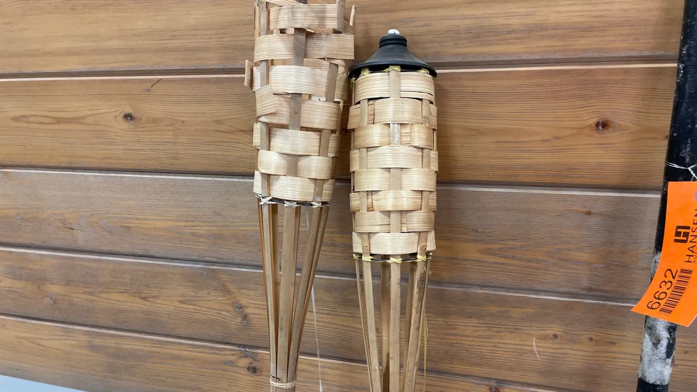 (2) Bamboo Tiki Torches