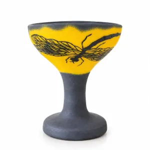 Gallé French Cameo Glass Vase with Dragonfly Motif, Acid-Etched and Signed
