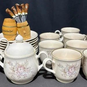 Keltcraft by Noritake Yesterday Irish Tea Set with Plates, Creamer, Sugar Bowl, Extras