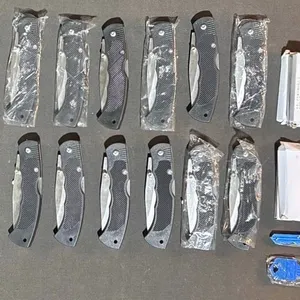 38 Folding Knives and Keychain Knives with Sheaths, Mixed Styles and Sizes