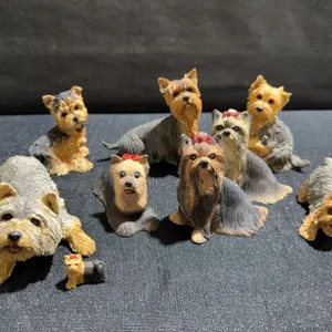 9 Yorkshire Terrier Dog Figurines Assorted Poses and Sizes