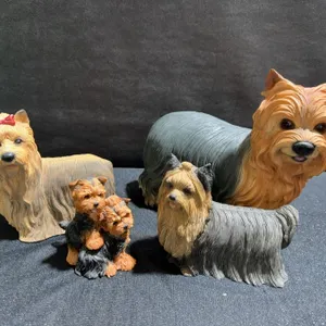Secret Treasures 2002 Yorkshire Terrier Dog Figurines Set of 4, Made in China