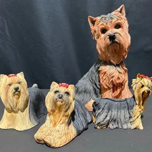 4 Yorkshire Terrier Dog Figurines Barkers Breed Artz Kitzler