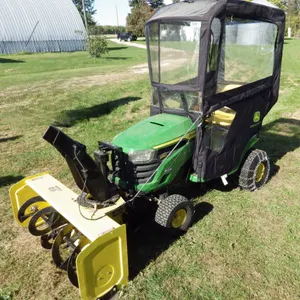 John Deere S140 Garden tractor, showing 44 hours, with Model 44" front mount snowblower and 48" mowe