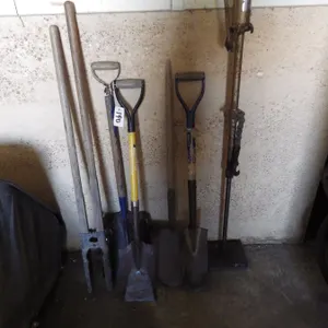 shovels, post hole digger, etc