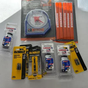 Tool Lot Swanson Angle Finder + Carpenter Pencils + 3 Lenox Bi-Metal Hole Saws + DeWalt Bits