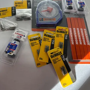 Tool Lot Swanson Angle Finder + Carpenter Pencils + 3 Lenox Bi-Metal Hole Saws + DeWalt Bits