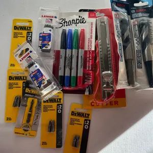 Tool Lot 2 Bosch Hammer Drill Bits + Edura Blade + 2 Lenox Bi-Metal Hole Saws + Sharpie Markers + As