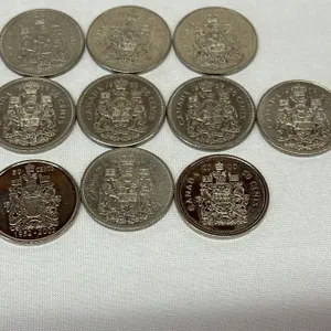 10 x Mixed Nickel 50 Cents (Various Dates) 10Pcs