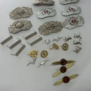 East German DDR NVA Badges + Shoulder Rank Strips + Engineer Badges & Rank Pips 27 Piece Lot