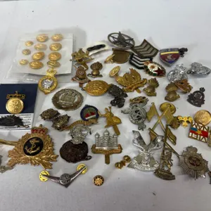50+ WW2 To Modern Military Cap & Collar Badges, Buttons & Insignia Lot