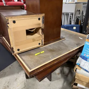 (1) Round and (2) Square Cherry Finish Office Tables