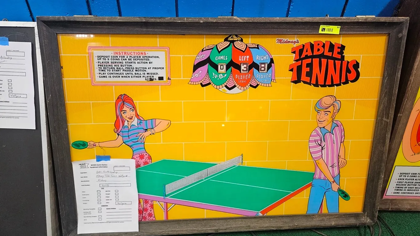 Midway Table Tennis Wall Game, Serial 00046