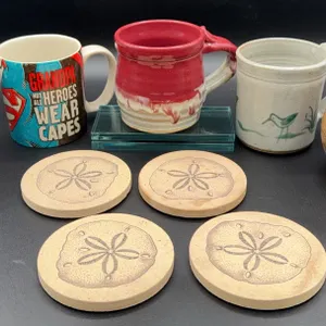 Box Lot of Studio Pottery Coffee Mugs & Coasters
