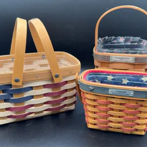 Longaberger Inaugural Baskets 1993 & 2001, Small Flag Basket