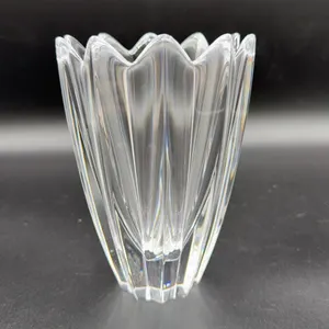 Orrefors Sweden Crystal Fleur Flower Vase Signed Art Glass