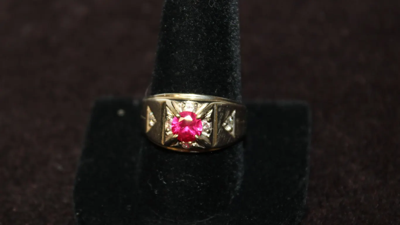 Ruby, Diamond & 14K Gold Ring