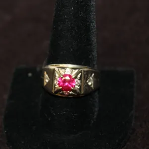 Ruby, Diamond & 14K Gold Ring