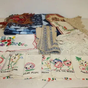 Embroidered Linens & Textiles