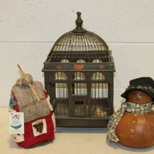 Birdcage & Folk Art Figures