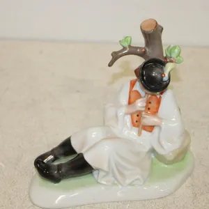 Hungarian Zsolnay Porcelain Folk Art Figurine