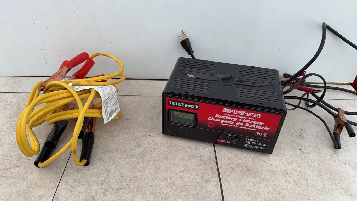 Motomaster battery charger - works, booster cables