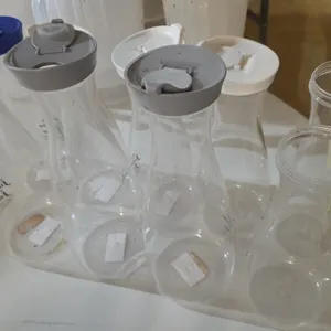 Quantity of (9)Poly clear beverage carafes