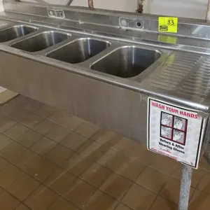 Eagle B6C-4-22 stainless steel 4-compartment underbar sink