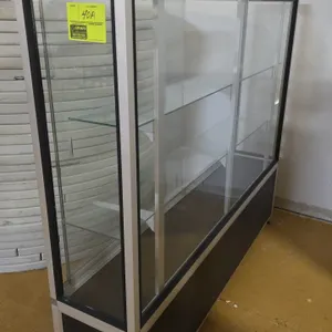 Glass display cabinet with sliding glass doors 60"×12"×51.5"