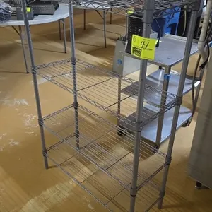 Grey coated 4-tier wire shelving 36"×14"×54.5"