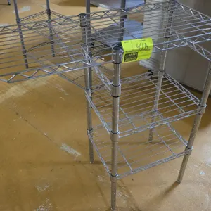 Chrome 3-tier wire shelving 18"×14"×36.5" with a 32.5" top shelf