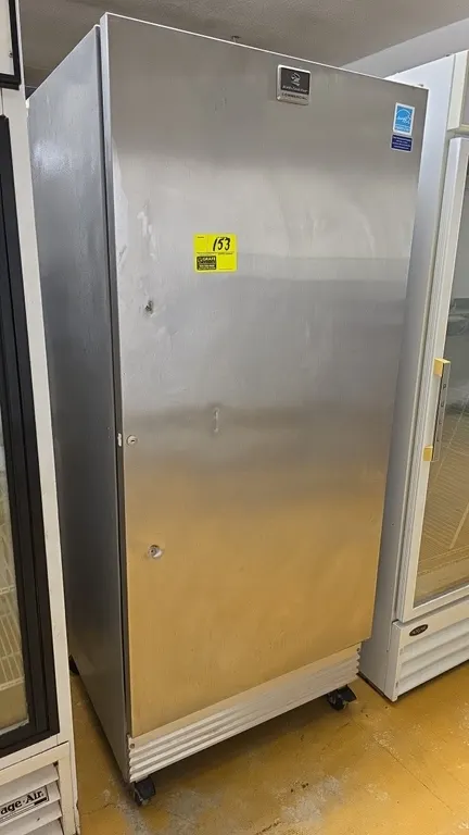 2013 Kelvinator Commercial KFS220RHY2 1-door commercial reach-in freezer. Features stainless steel exterior, interior thermometer, and self-contained