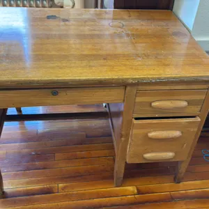 Approx (4)-school desks, (13)- chairs, table, desk & more