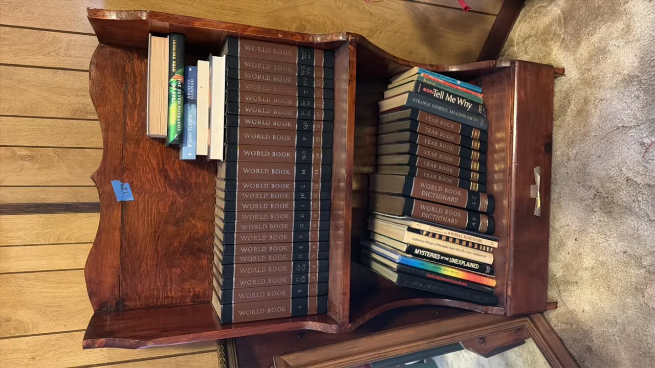 Book shelf and books