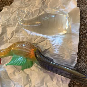 Murano Style Cockatoo/Parrot Sculpture (Stand Broken Off Bird)