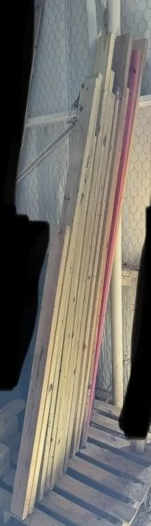 2''x4'' wood. Sizes are different in length.
