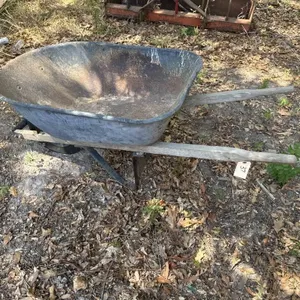 Wheelbarrow. Tire is flat.