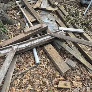 Old wooden door with glass front, assorted pile