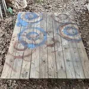 6'x4' Wooden cart with casters.