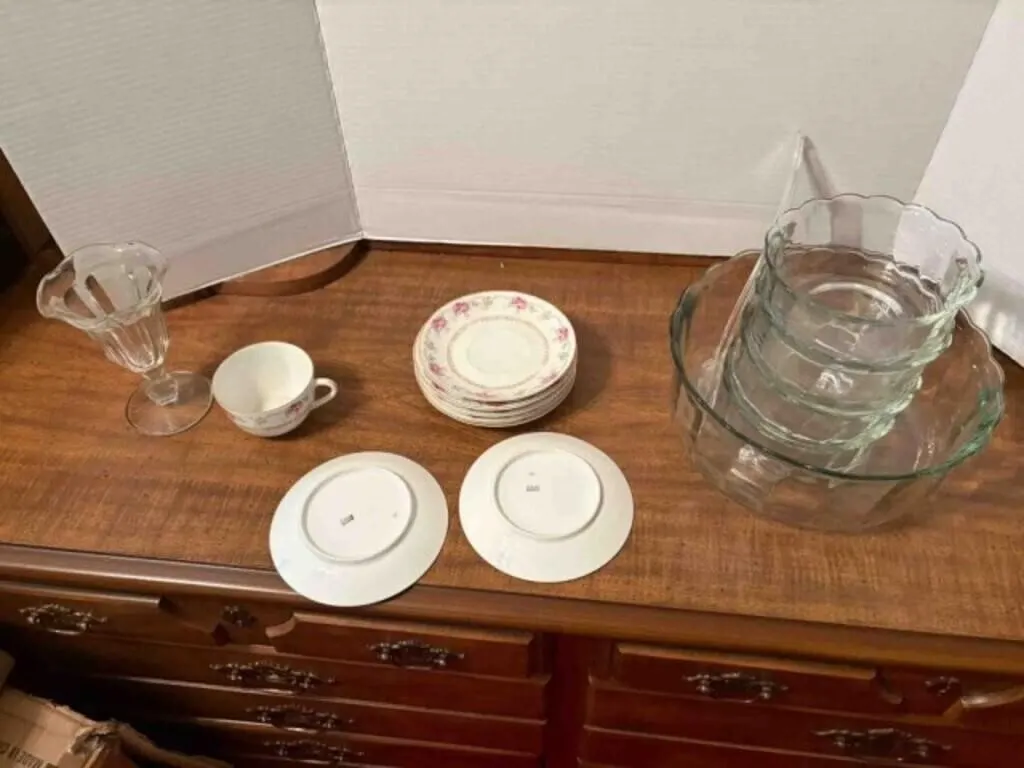 Saucers, Cup, Salad Bowl Set